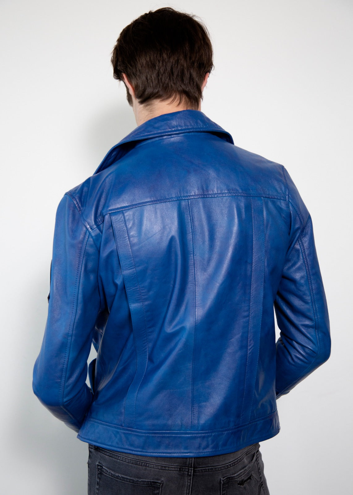 DBZ Future Trunks Leather Jacket Blue Back