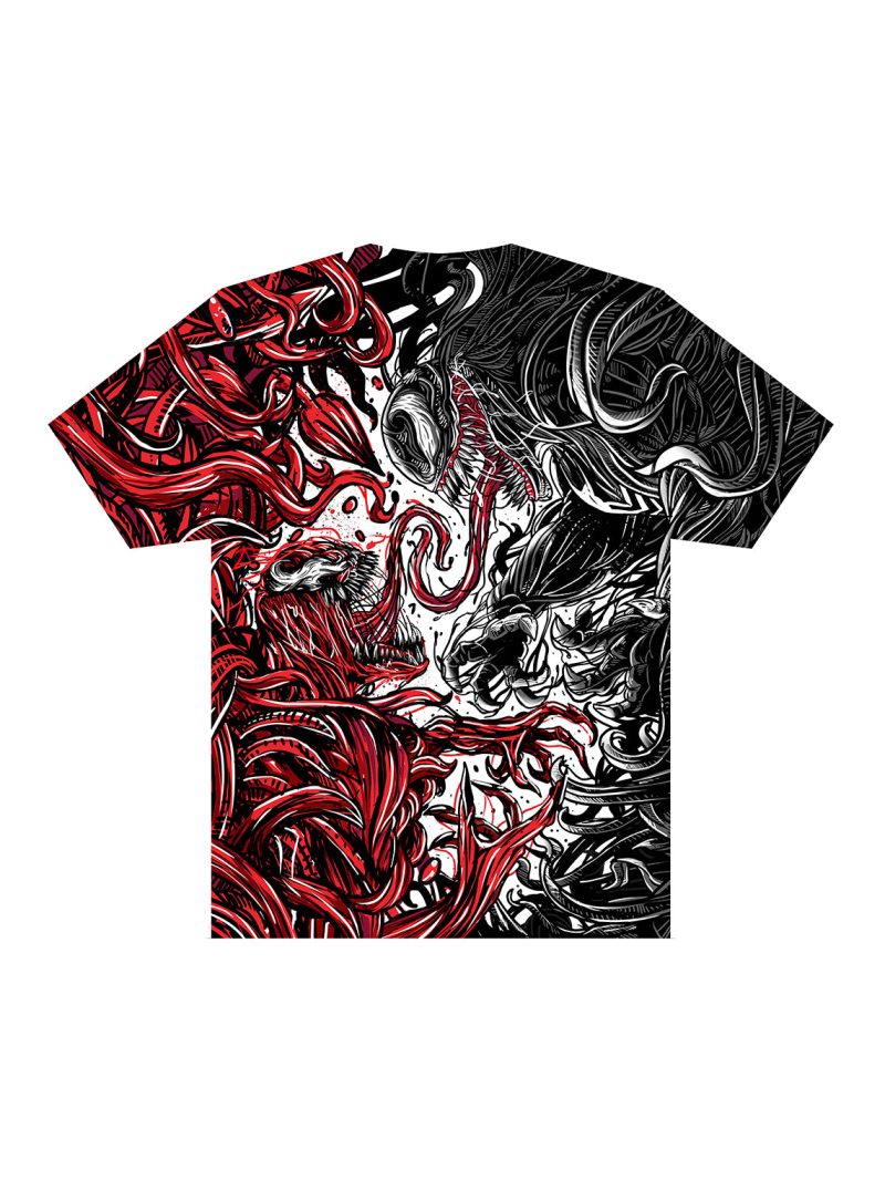 venom vs carnage black & red all over print shirt