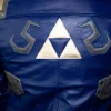 mens zelda triforce blue leather jacket