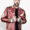 Mens Armor Platinum Ironman Leather Jacket