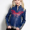 womens zelda moto leather jacket Hylian Shield