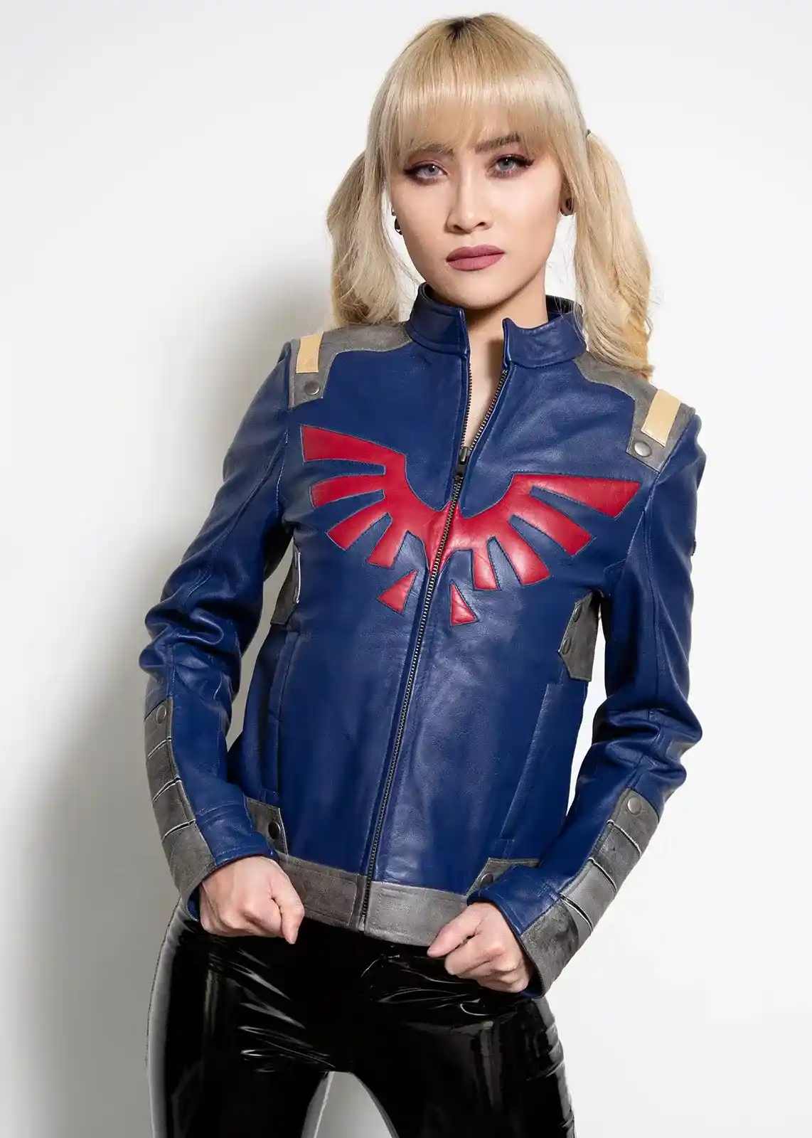 womens zelda moto leather jacket Hylian Shield