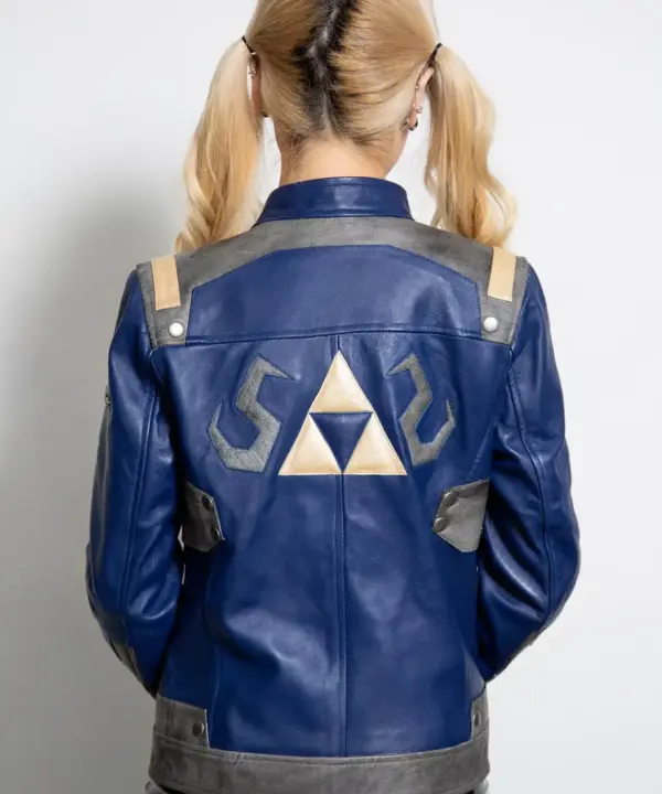 zelda hyrule shield blue leather jacket Hylian replica