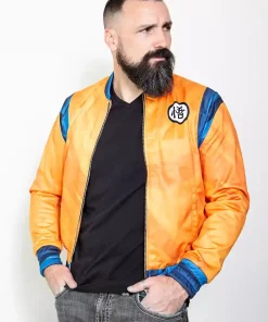 goku anime print bomber jacket