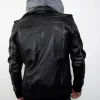Black Hooded Bomber Jacket Mens