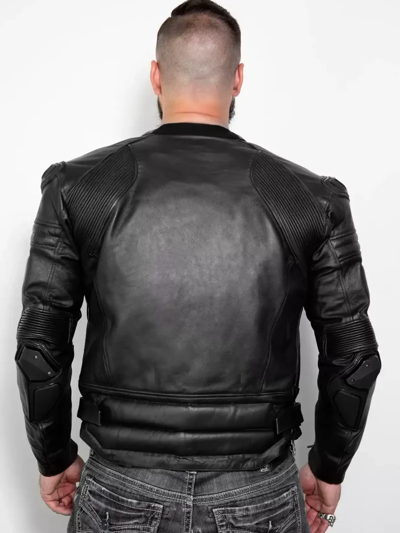 vlack riding motorcycle leather jacket