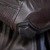 Mens Brown Leather Motorcycle Jacket with Armor