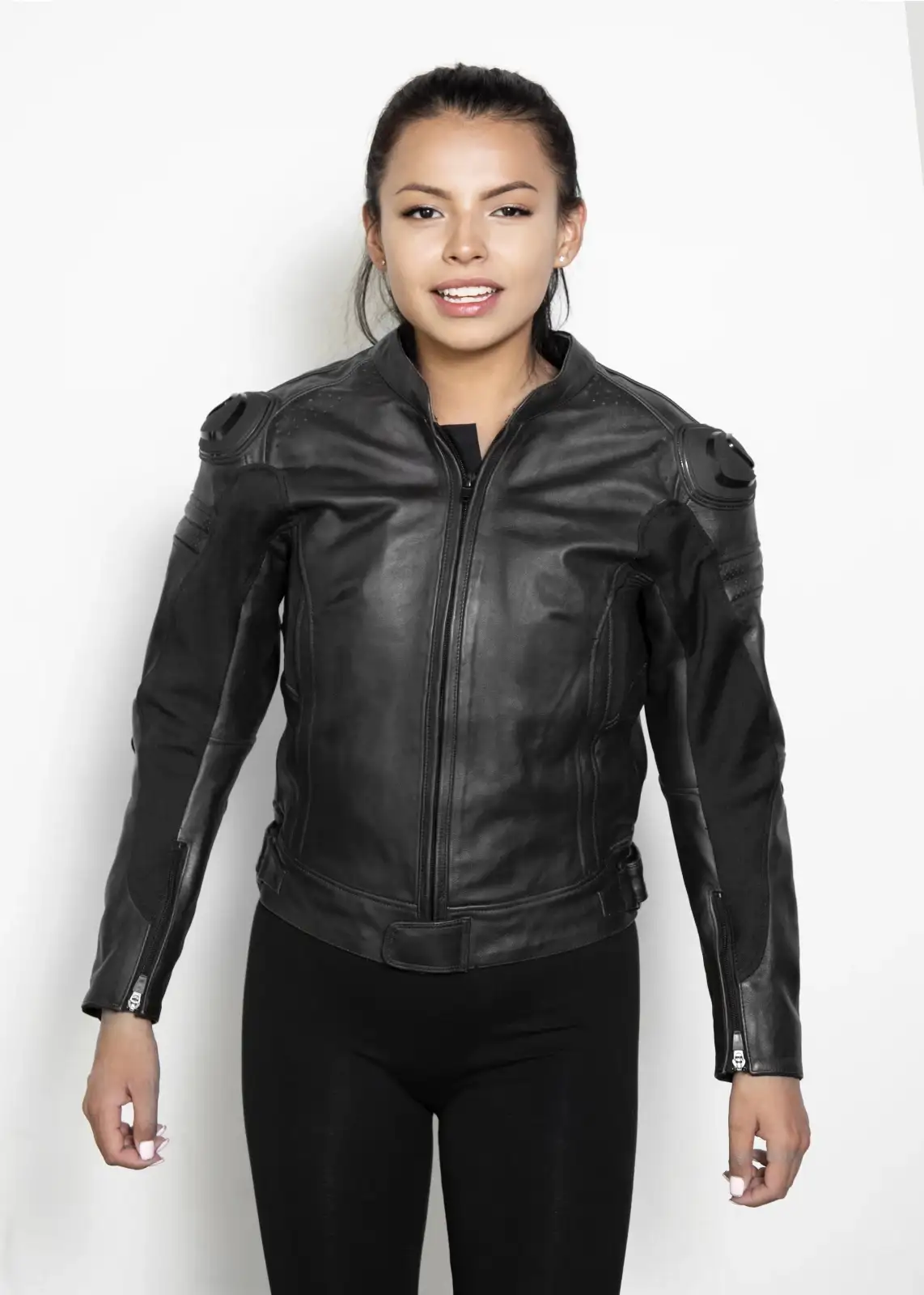 melt the lady jacket ブラック Buy Womens Black Motorcycle Leather Jacket with Armor