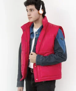 Marty Mcfly Back to the Future Jacket Vest Red Puffer