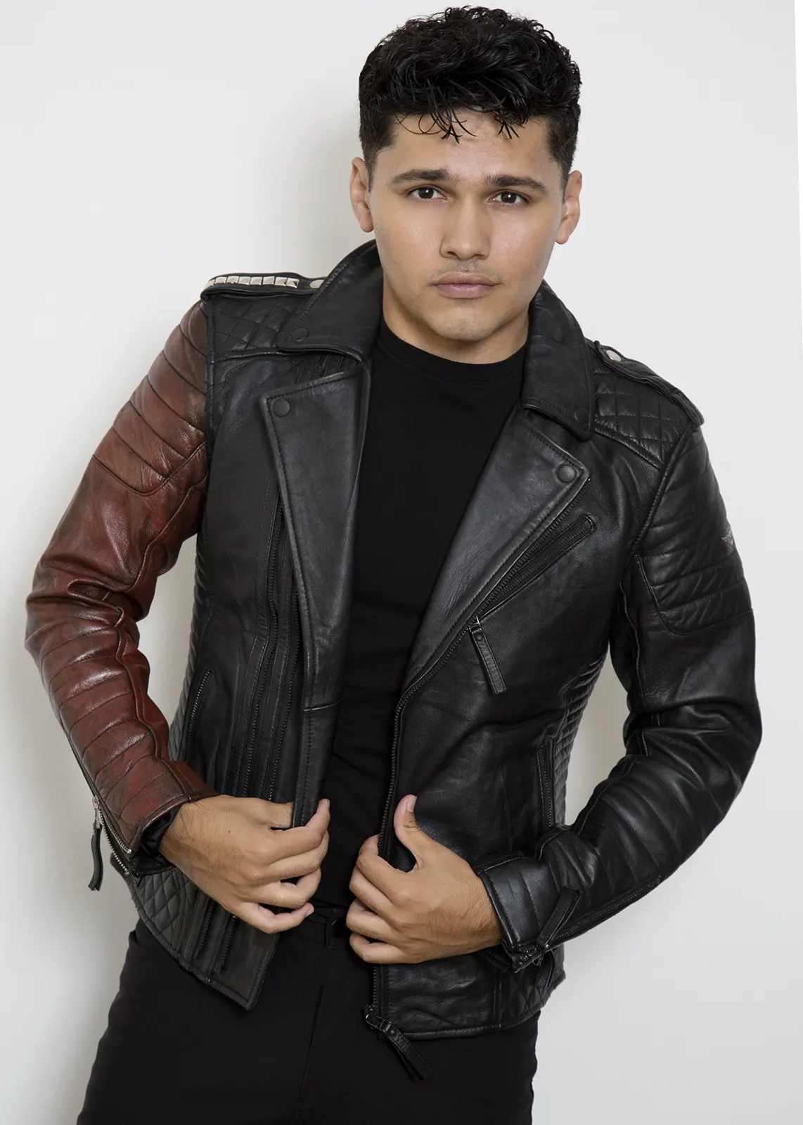 vintage black leather jacket mens