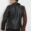 vintage black leather motorcycle jacket