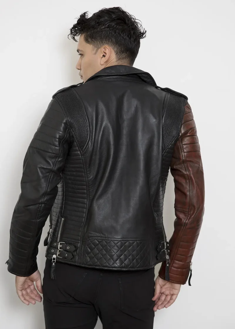 vintage black leather motorcycle jacket