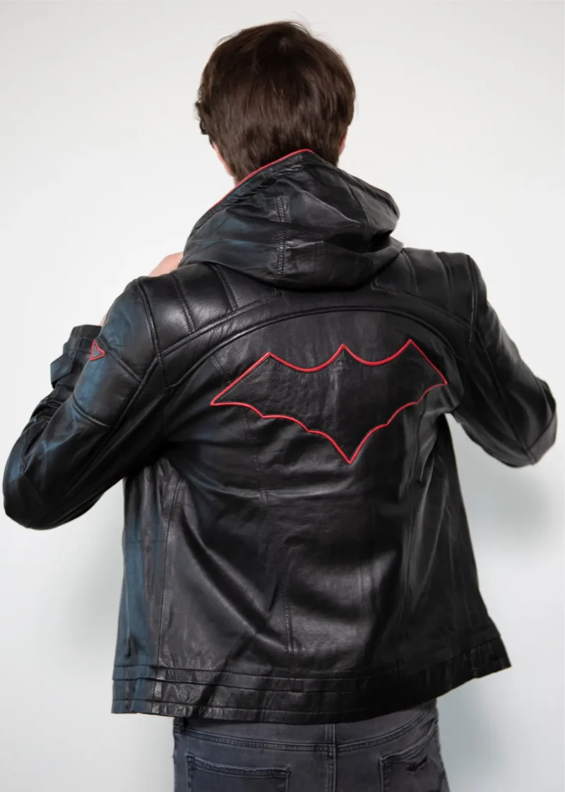 Buy Mens Black Arkham Knight Red Hood Leather Jacket Limited Edition ...