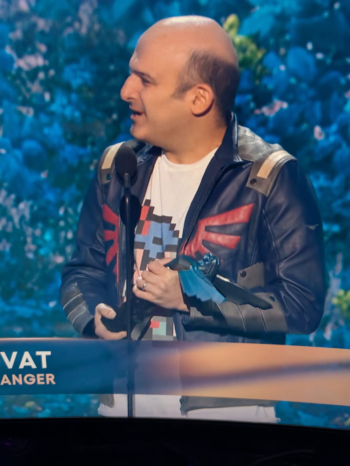 Amir Satvat wears Luca Designs Zelda Hyrule Leather Jacket for Game Awards 2024