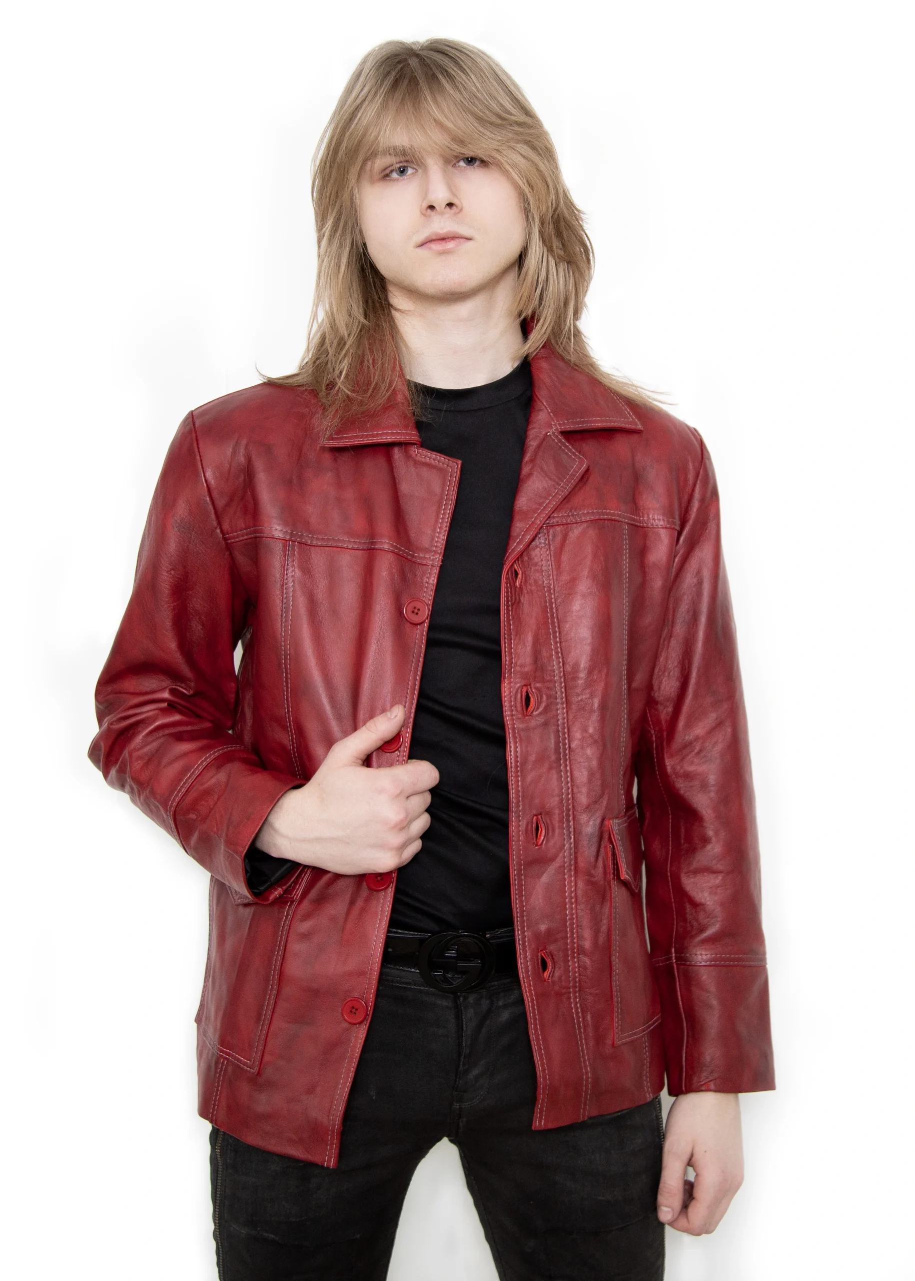 Fight Club - Red Brad Pitt Real Leather Jacket