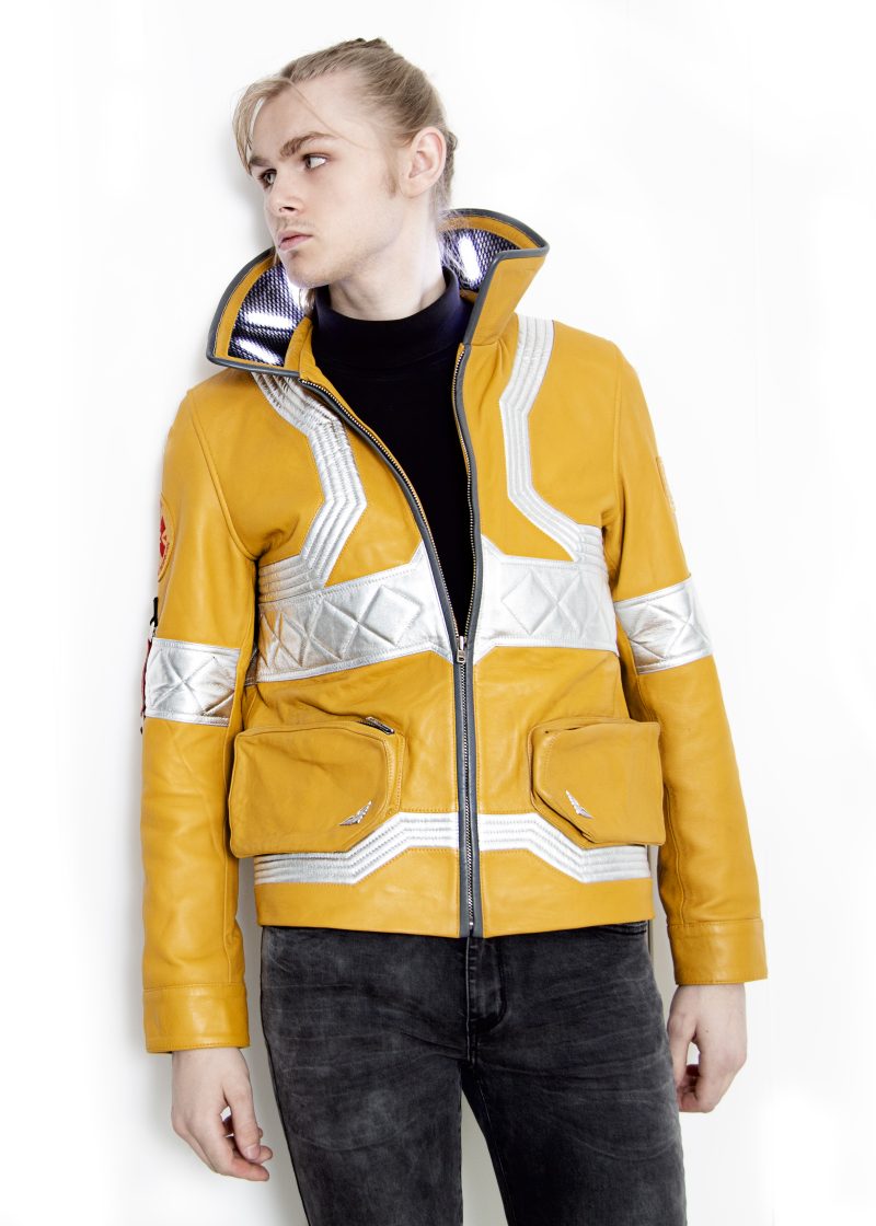 2076 Cyberpunk Edgerunner Bomber Leather Jacket