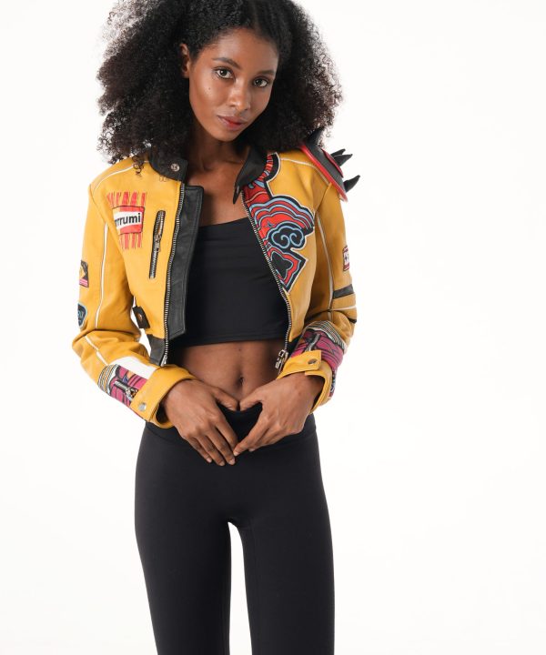 Rumi Kpop Demon Hunters Crop Leather Jacket