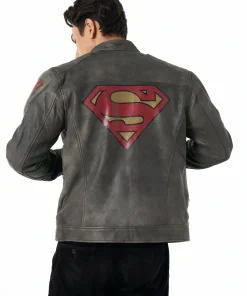 Superboy Grey Leather Jacket