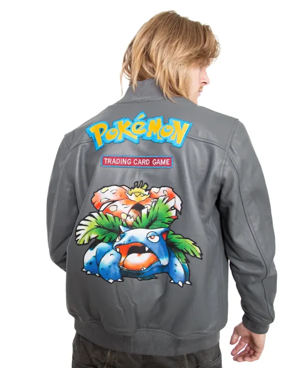 Grey Venusaur leather jacket